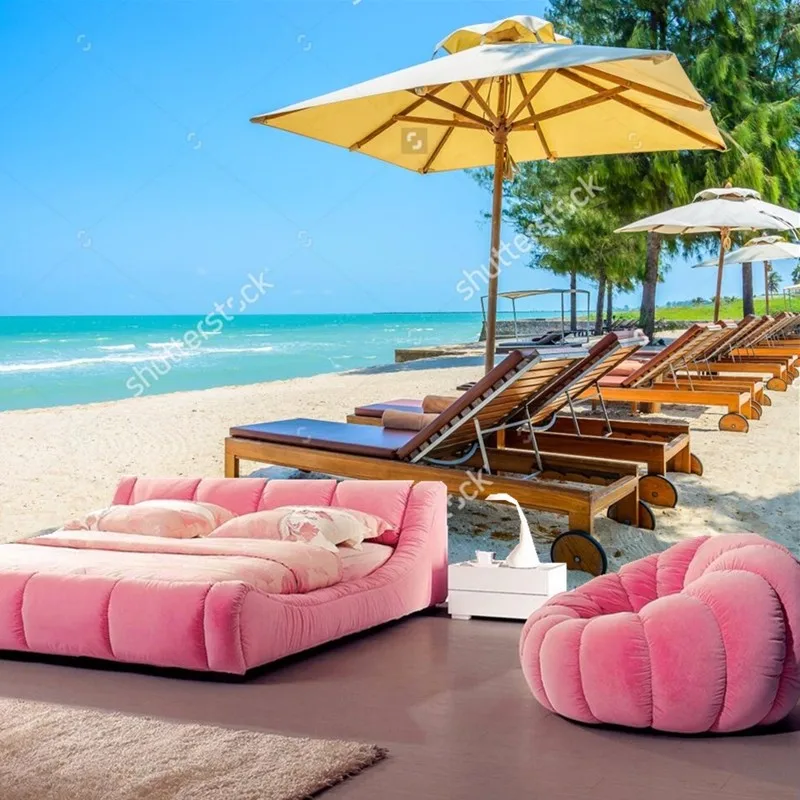 ビーチ壁紙 ベッドビーチ上トロピカルビーチ 自然風景リビングルーム寝室店背景ビニール壁紙 Beach Wallpaper High Quality Wallpaper Homewallpaper Aliexpress