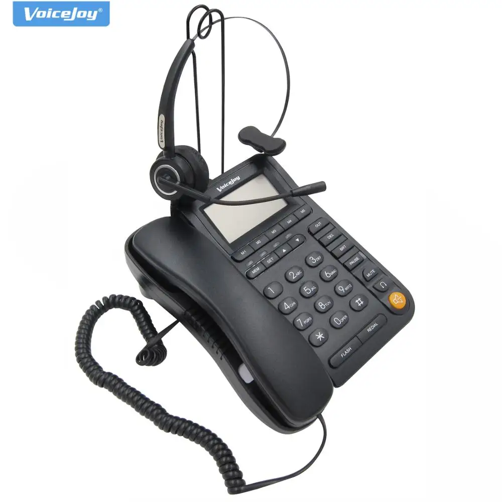 VoiceJoy call center Telephone with RJ9 headset phone office Headphones