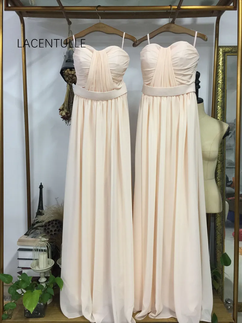 

Sleeveless Pleated Long Bridesmaid Dress Elegant Floor Length Formal Occasion Pageant Dress