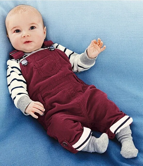 2015 free shipping Retail 1 set Top Quality! baby boy T shirt+overalls 2 pcs/suits infant casual