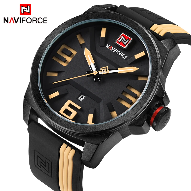 

2018 NEW NAVIFORCE Brand Men Fashion Casual Sport Watches Men's 3D Face Quartz Date Clock Man Waterproof Watch Relogio Masculino