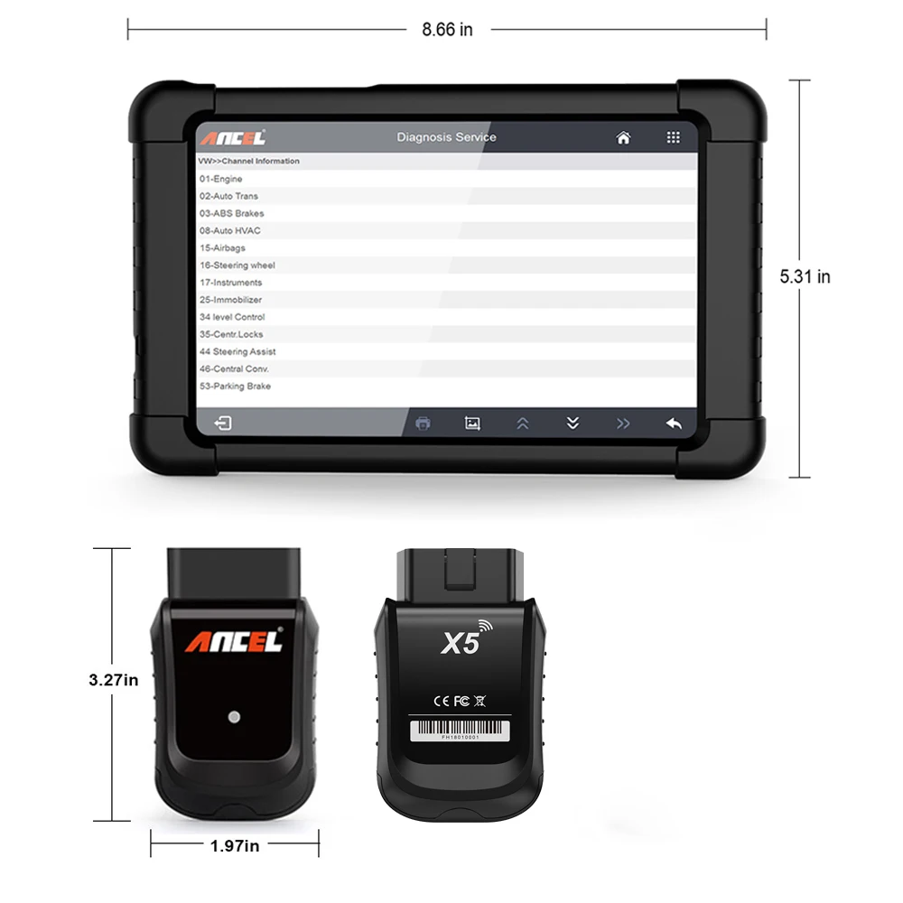 OBD2 диагностический инструмент ODB Wi Fi Диагностика автомобиля Ancel X5 полный Системы