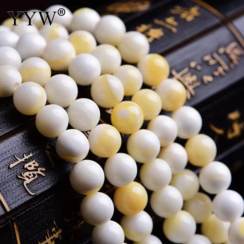 

15" 4/6/8/10/12/14 Matte Shell Pearl Round Beads Light Yellow Color Shell Pearl Wholesale Jewelry Supply Diy Bracelet Necklace