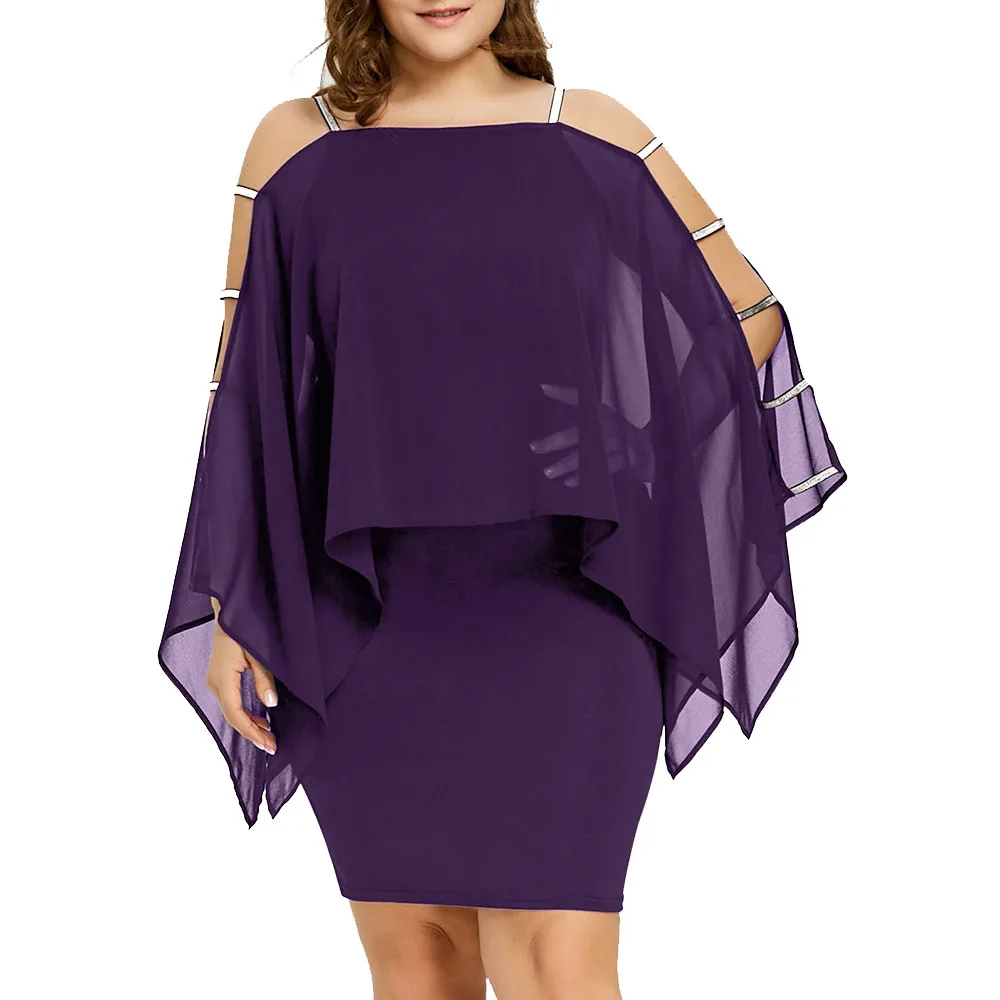 

Womens Plus Size Ladder Cut Overlay Asymmetric Chiffon Strapless Mini Dress Style Short Party Beach Dress Vestidos de fiesta425