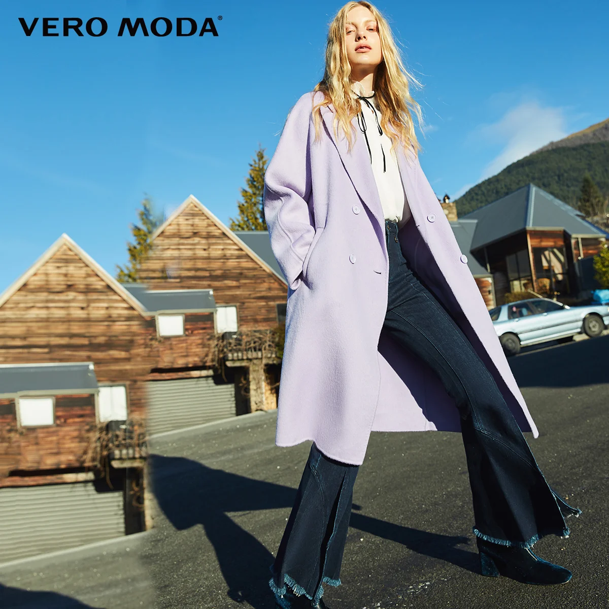 Vero Moda Новое Женское 91% шерстяное двустороннее шерстяное пальто с лацканами | 318427515