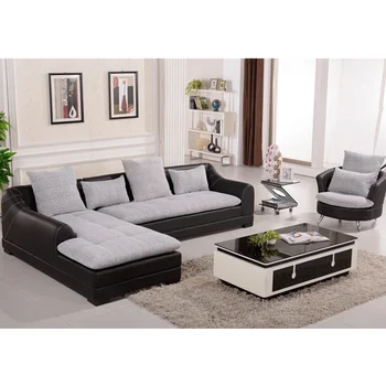

High density sponge leather sofa set with metal frame