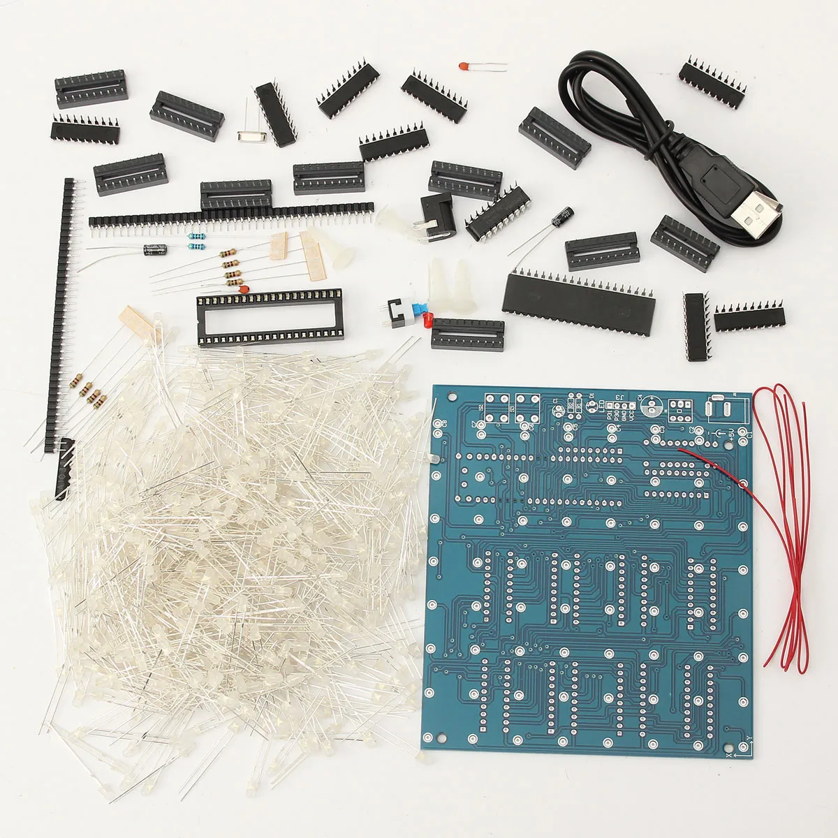 СВЕТОДИОДНЫЙ 3D светильник 8x8x8 квадратный синий электронный DIY Kit|Электротовары| |