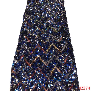 

Gold Color Sequins Net Lace Fabric 2019 High Quality African Mesh Wedding Bride Dress Sewing Sequined Embroidered Material2274-1