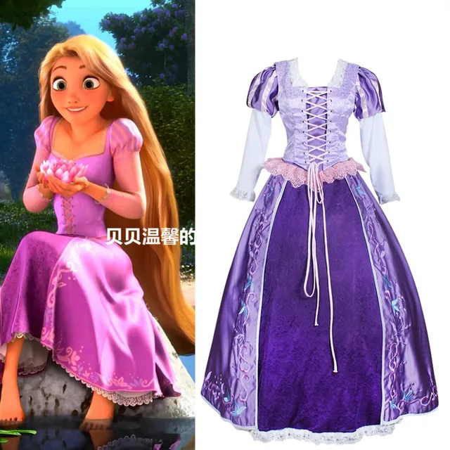 Delle Tangled Ricamo Adulti Halloween Ostumes Adulto Per Dress Vestito Costume Rapunzel Di Donne zqxwTzC