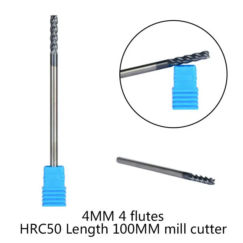 

1pcs End Mill 4-Flute milling cutter Extra Long Shank Tungsten Carbide End Mill CNC Milling Cutter Tool HRC45 tool parts