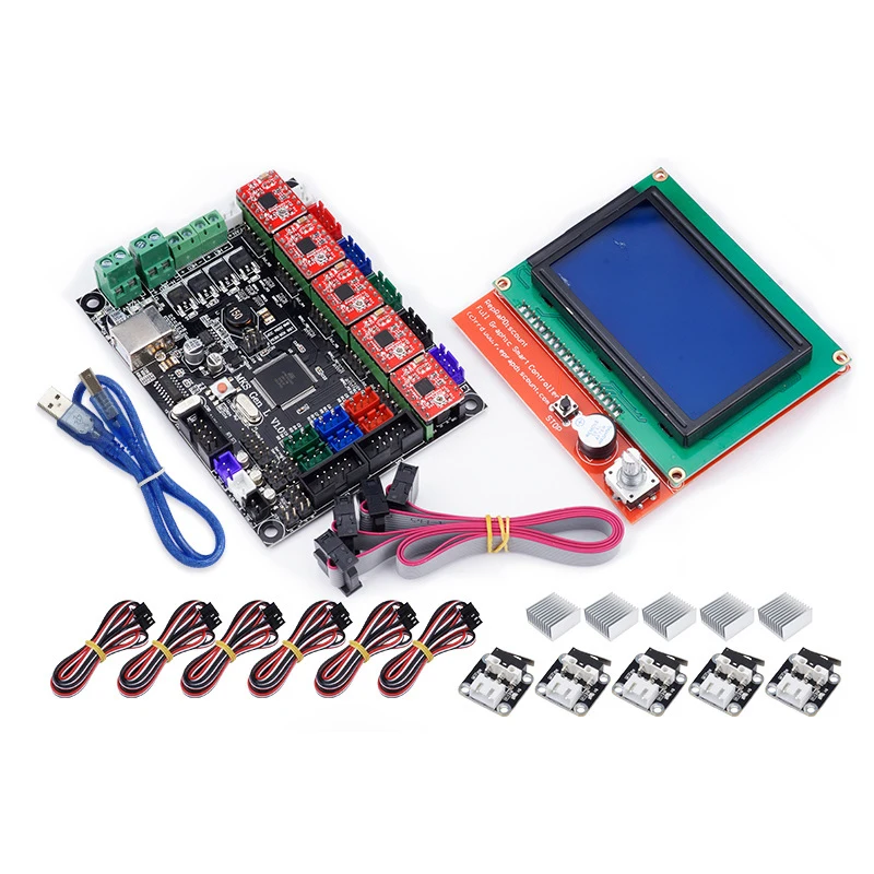 

MKS Gen L v1.0 Integrated Mainboard Board Fit Ramps1.4/Mega2560 R3 +12864 LCD +5pcs A4988+Limit switch for diy 3d printer parts