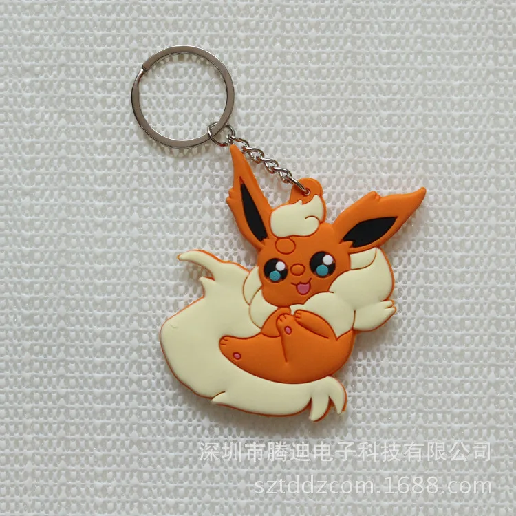 LLavero de PVC de dibujos animados de monstruo Digital Vaporeon Agnimon Jolteon Anime cosplay silicona para llave encanto joyería llavero de moda