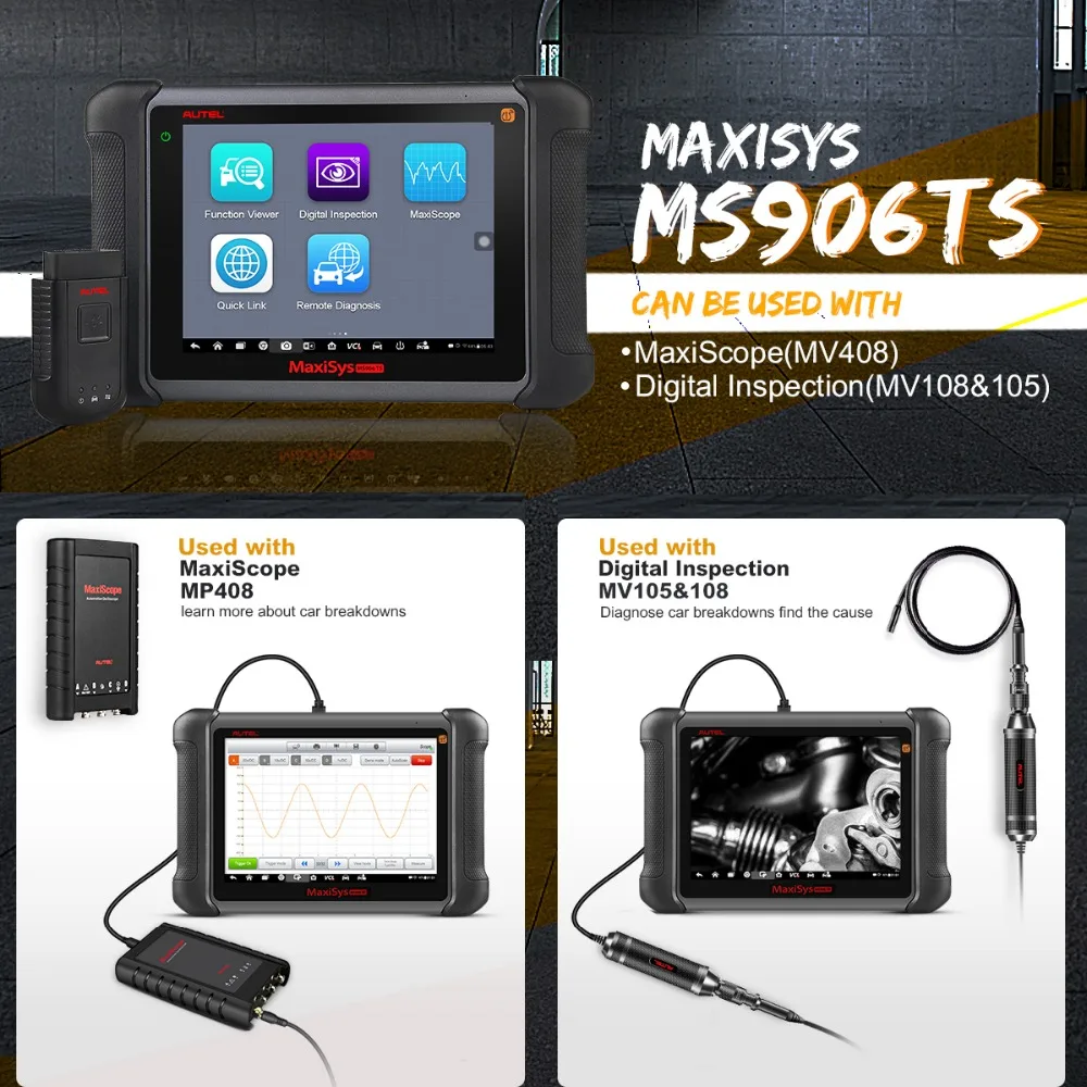 Autel MaxiSys MS906TS OBD2 автомобиля диагностический инструмент сканер автомобиля Автомобильный ЭБУ ключ OBD2 разъем кодирования TPMS тестер тормозной жидкости