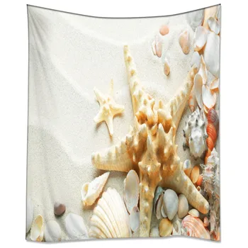 

HommomH Tapestry Art Decor Wall Hanging in Dorm Living Room Bedroom Beach Starfish Conch Shell