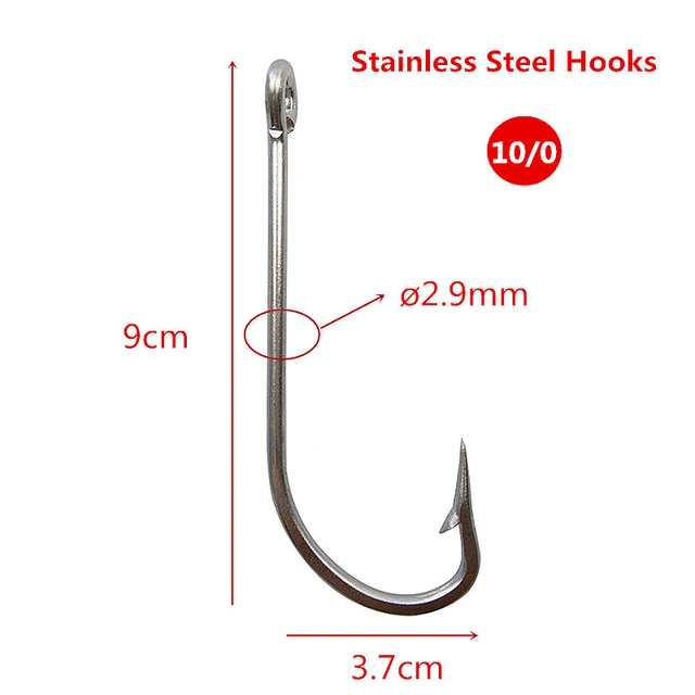 Lot 25pcs 10/0 Stainless Steel Fishing Hooks Saltwater Big Single Offset  Barbed Fly Fishhook Tackle sharpened O'Shaughnessy - AliExpress