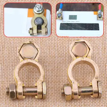 

2pcs 45-200A Battery Copper Terminal Pile Head Clamp Clips Connector Negative And Positive