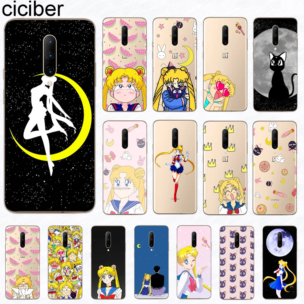 

ciciber Phone Case Funda for Oneplus 7 Pro 6T 5T 6 5 Case Soft TPU Cartoon Anime Sailor Moon Cover for 1+7 Pro 1+6T 1+5T 1+5 1+6