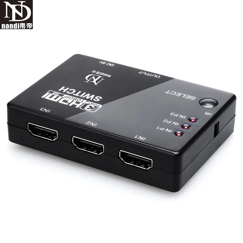 HDMI переключатель сплиттер hdmi хаб 3 порта 1080P видео коробка KVM адаптер для hdtv