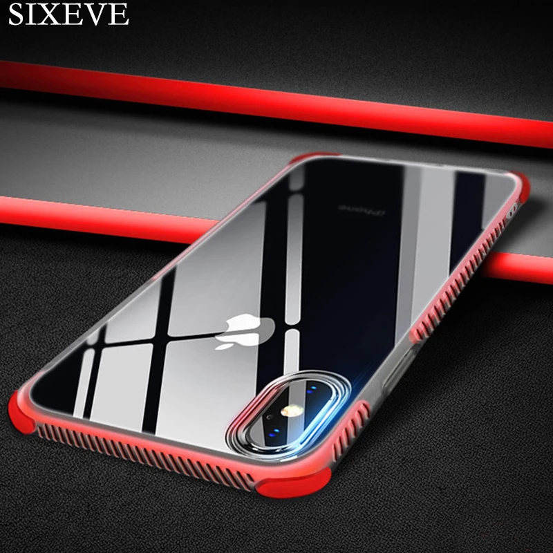 

SIXEVE shockproof clear Cell Phone Case For iPhone 6 S 6S X 10 7 8 Plus 6Plus 6SPlus 7Plus 8Plus Thin Soft silicone back Cover