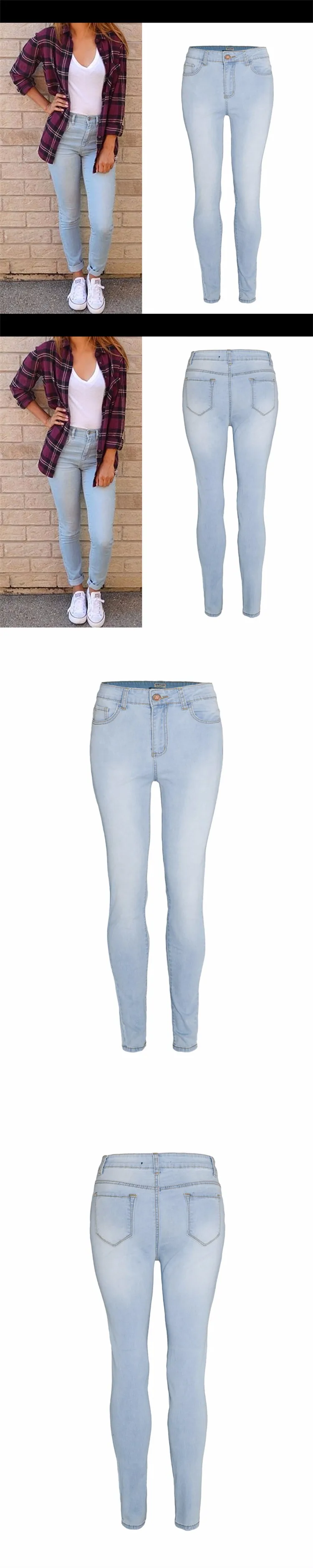 Новая мода отбеленные джинсы женщина карандаш Штаны джинсы для женщин джинсы упругие mujer femme узкие джинсовые брюки с высокой талией