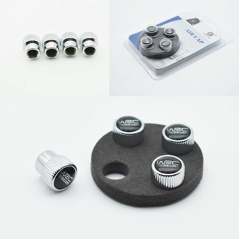 

1 set Top Quality Chrome car wheel valve stem cap auto metal For wrc