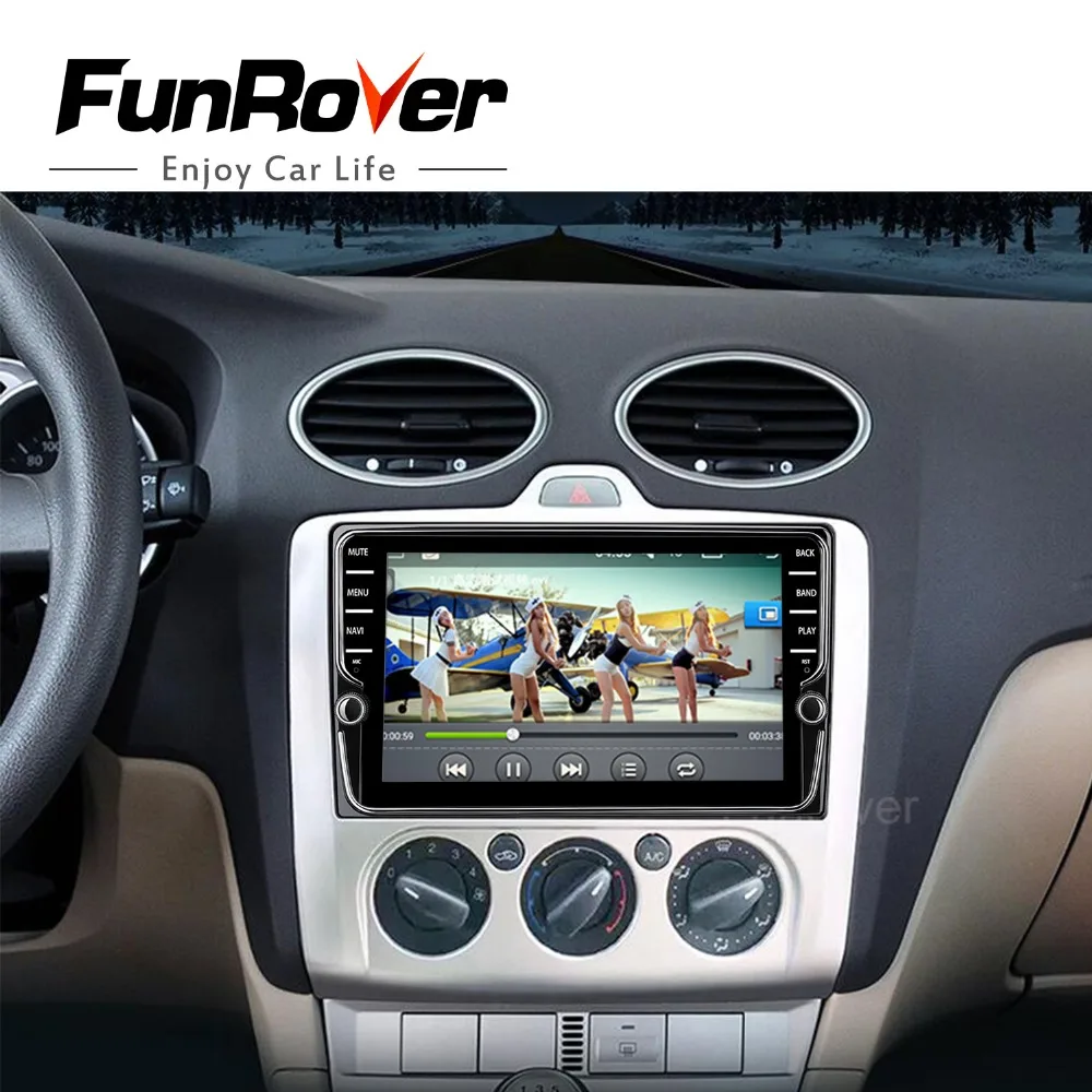 Top Funrover IPS Car Multimedia Player 2 din car dvd gps player For Ford Focus 2 2004-2011 audio car radio stereo navigator 2G 32ROM 1