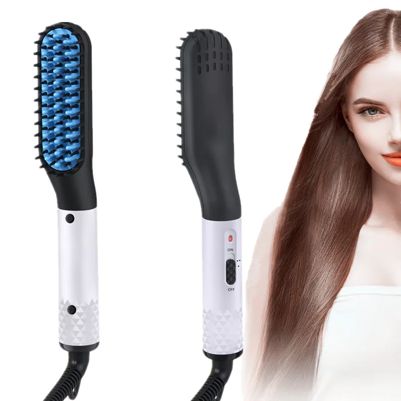 

New upgrade 3-in-1 Beard Straightener Brush Hairdressing Comb Multifunctional Man Woman Hair Straightening Brush Electric Comb