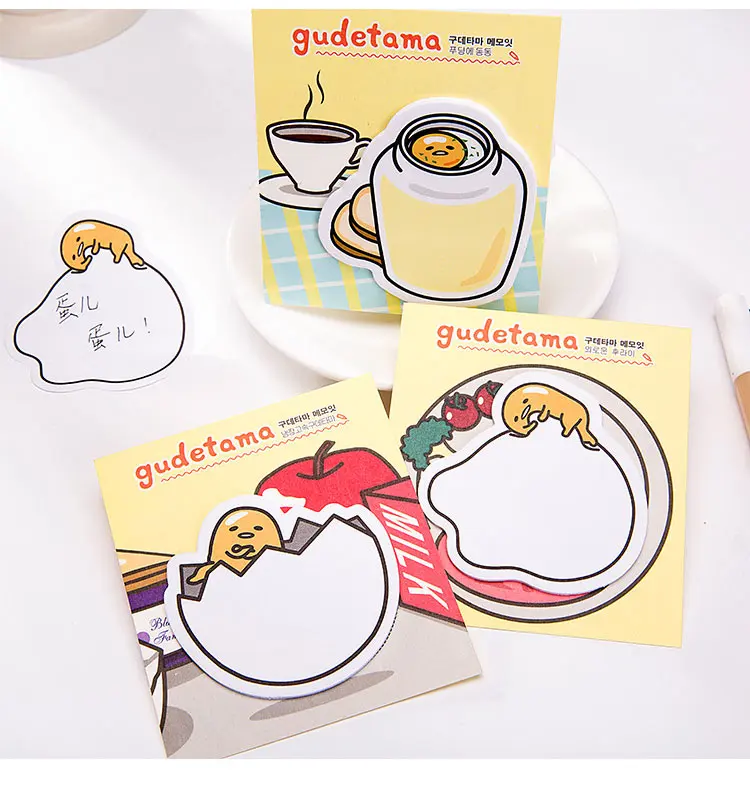 CXZY page cute Gudetama Lazy egg memo pad самоклеящийся блокнот для записей клеящийся бумажный стикер kawaii Корейская школьная записная книжка 3B818