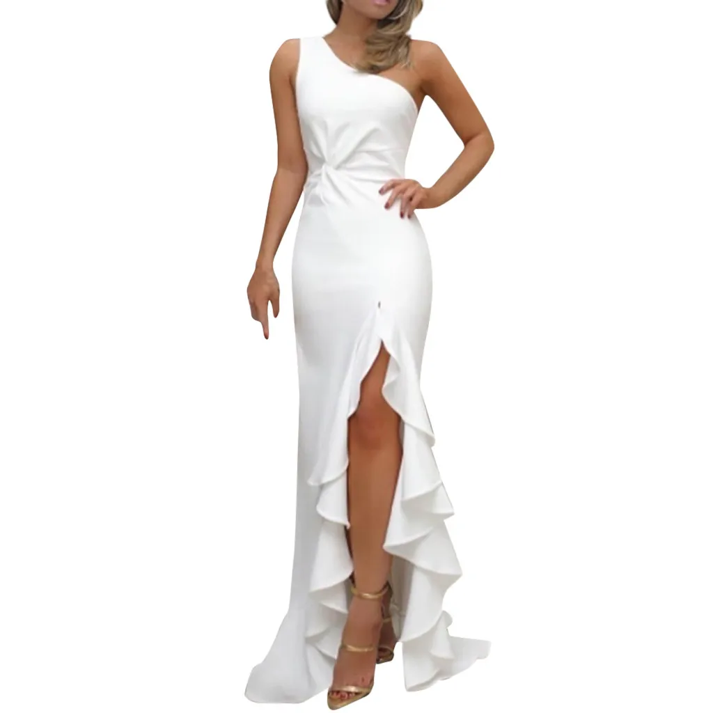 Summer Party Dress Sexy Women Maxi Dress One Shoulder Sleeveless Bandage Dresses Woman Party Night Women Clothes 2019