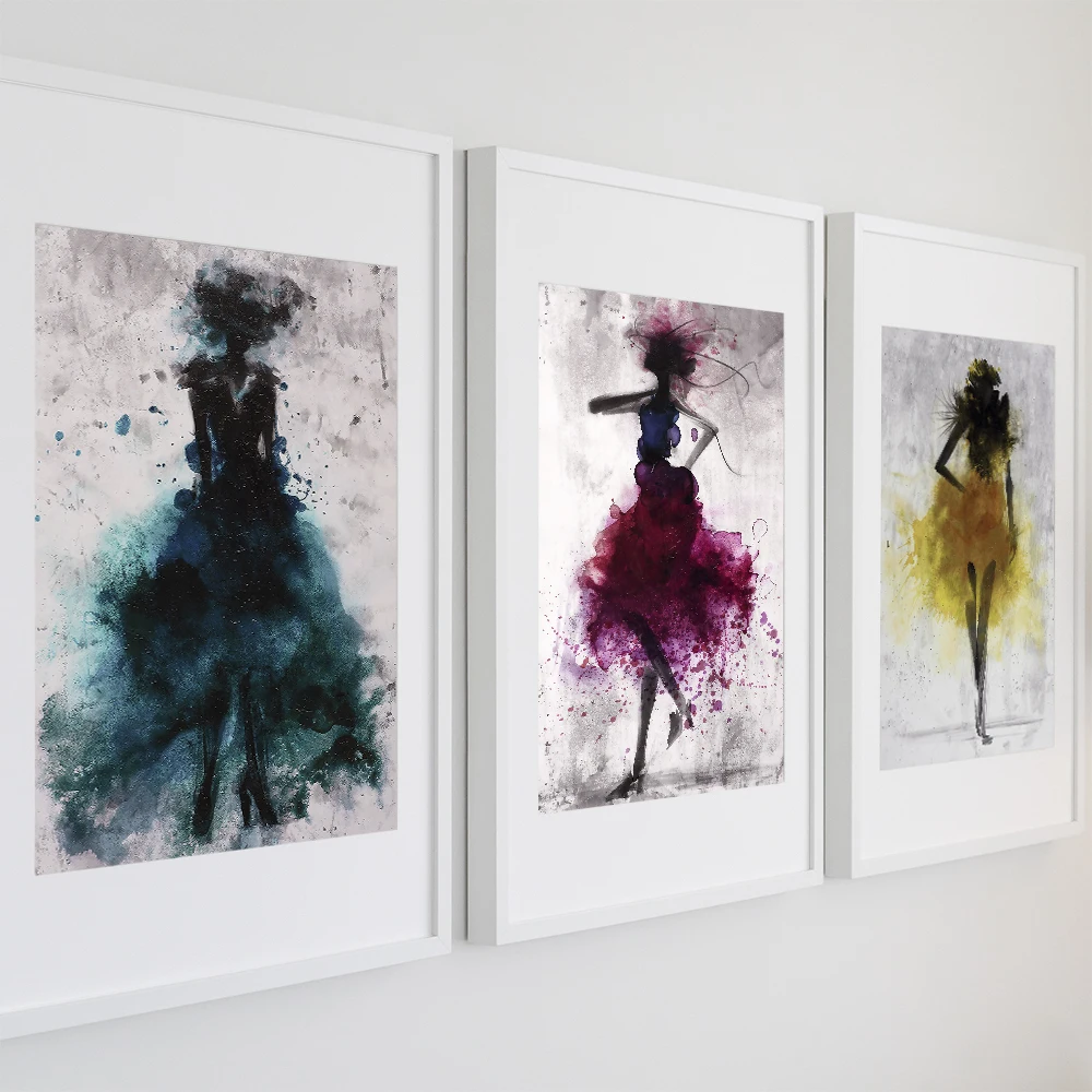 

Watercolor Dancing Girl Art Canvas Wall Art Artwork Print Wall Art Decorator canvas painting poster and print For Home Decor