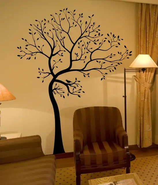 large 72*55in black white 3d diy photo tree frame vinyl baby wall