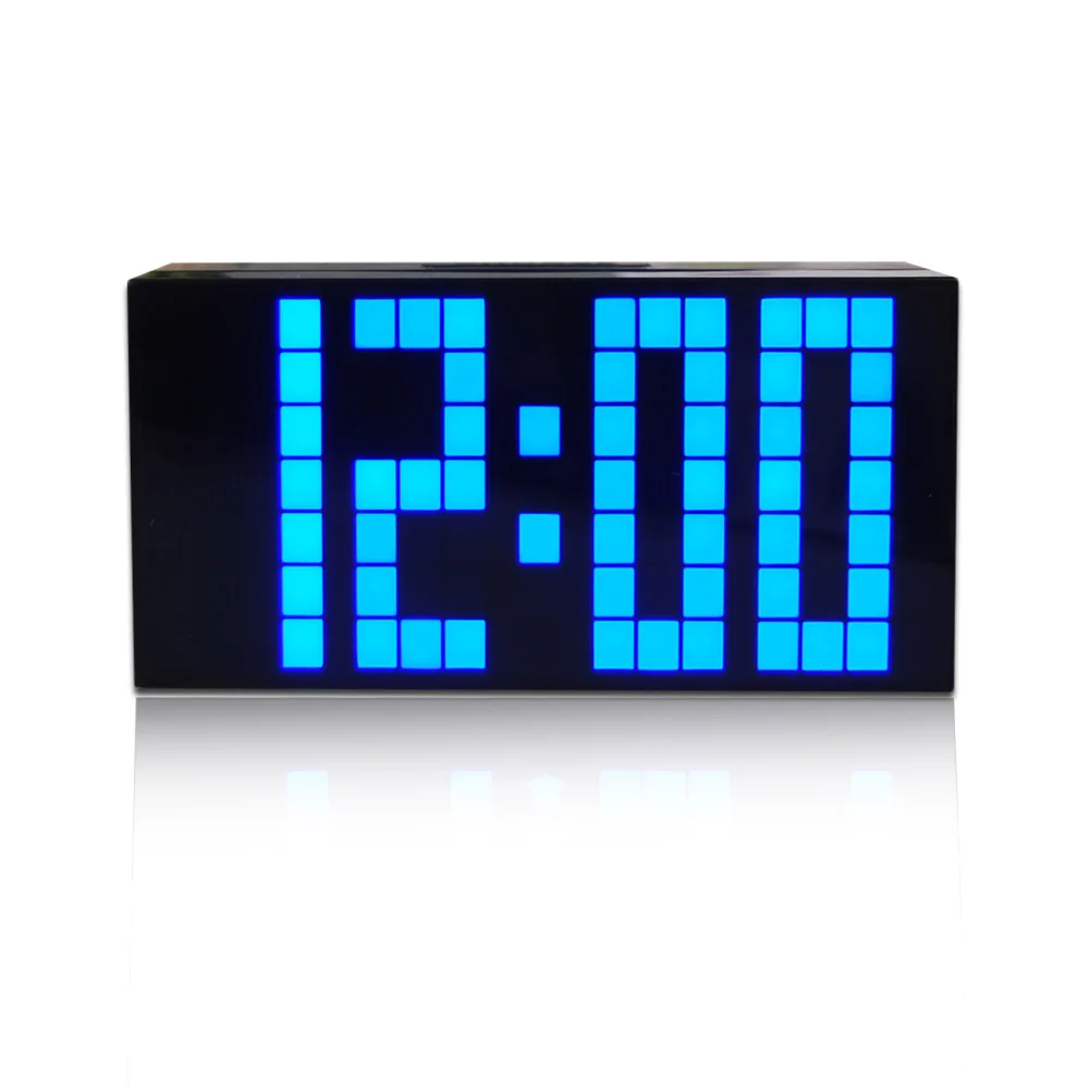 CH KOSDA цифровой светодиодный настенный будильник с большим количеством настенных настольных часов с температурным календарем шесть групп будильников Новая мода - Цвет: Blue