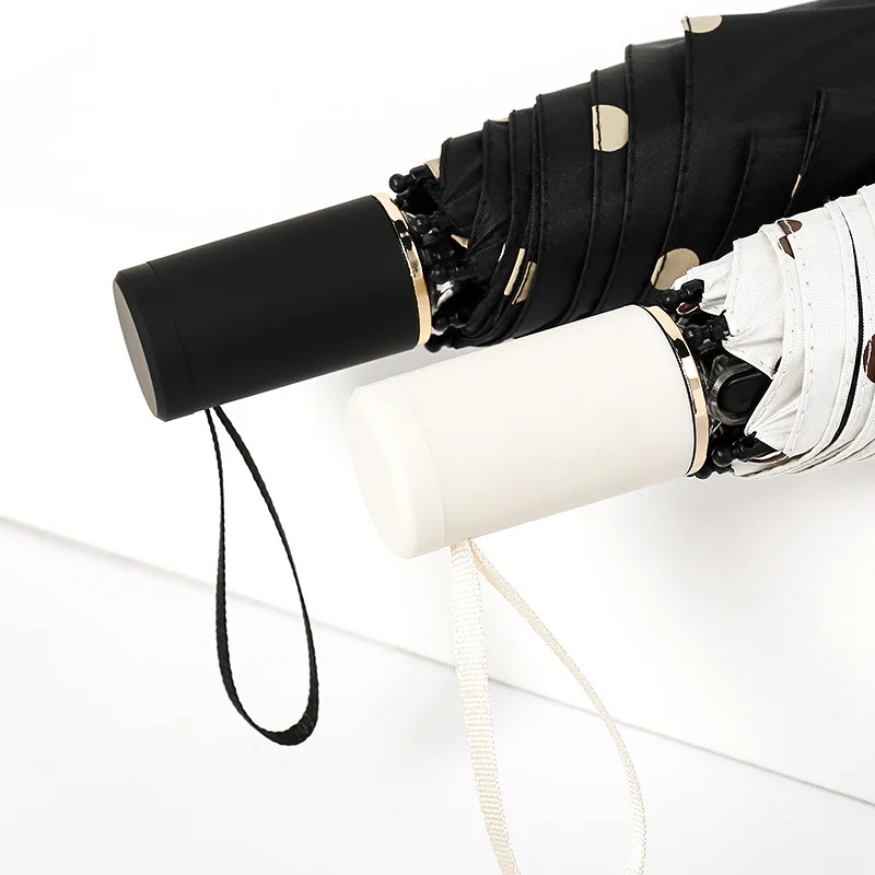 YADA 2019 High Quality Black Dot Umbrella Rain Anti-UV Fashion Sunny&Rainy Umbrella For Women Windproof Folding Umbrellas YS669