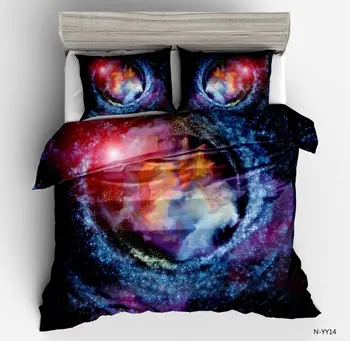 

2018 New 3D blue Print universe Bedding Set Galaxy Starry sky Bed Set Duvet Cover Bed pillowcase bedcloths Twin full Queen 3pcs