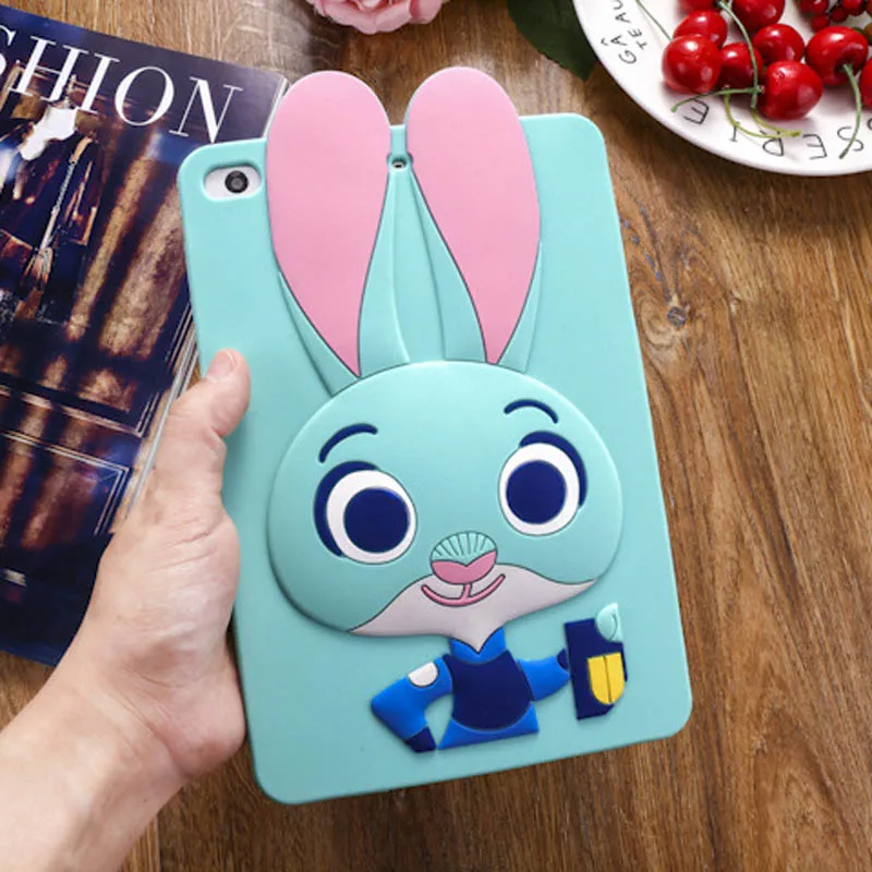 

Tablet Case For ipad 2 3 4 9.7 inch Cute Cartoon Rabbit Kids Shockproof Silicone Rubber Back Cover For Apple ipad 2 3 4 Case