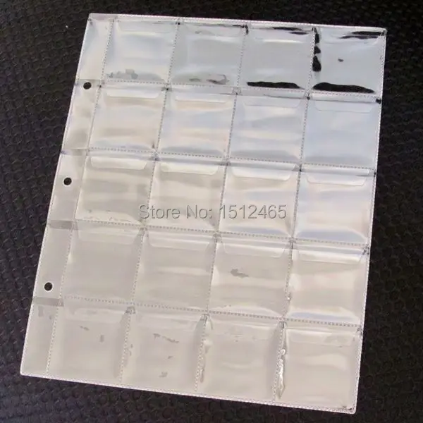free shipping 10pcs lot new style clear 20 pocket coins stamp coin protector sheets