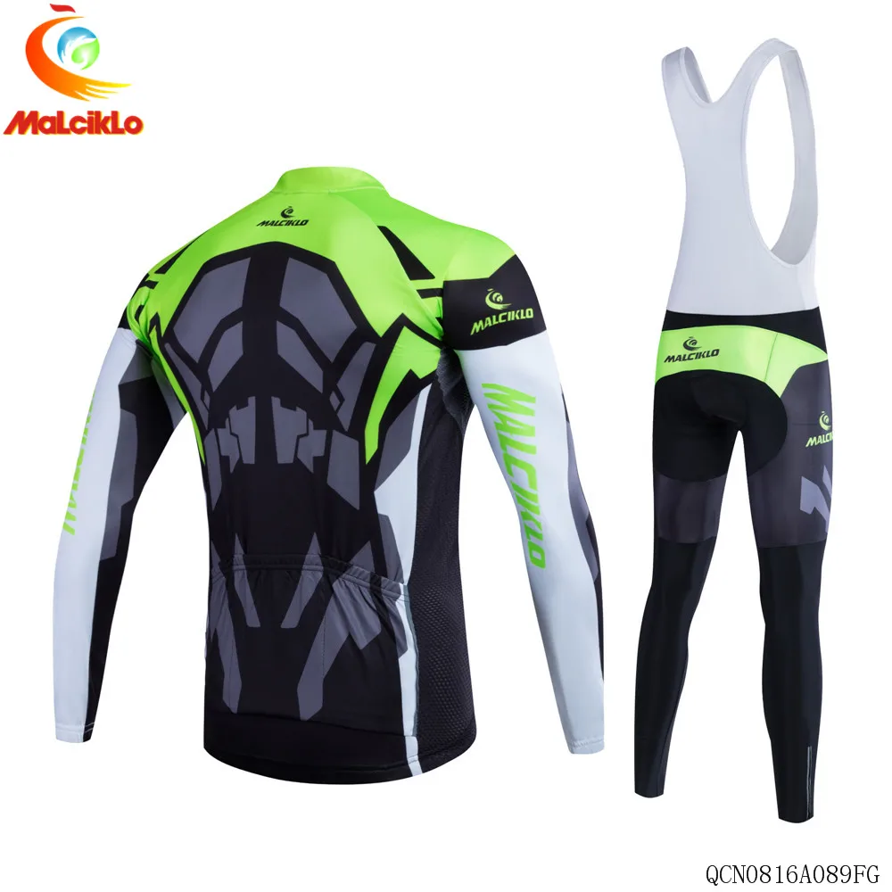 Malciklo Cycling костюм майки Новые Pro ткань одежда длинный комплект велосипедная одежда брюки мотобайк; велорубашка Ropa Велоспорт Комплект черный зеленый