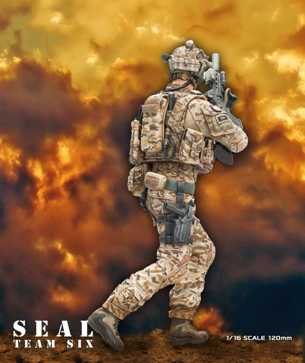 Неокрашенный набор 1/16 120 мм Современная команда морского флота Seal Six soldier 120 мм рисунок старинная фигура комплект из смолы
