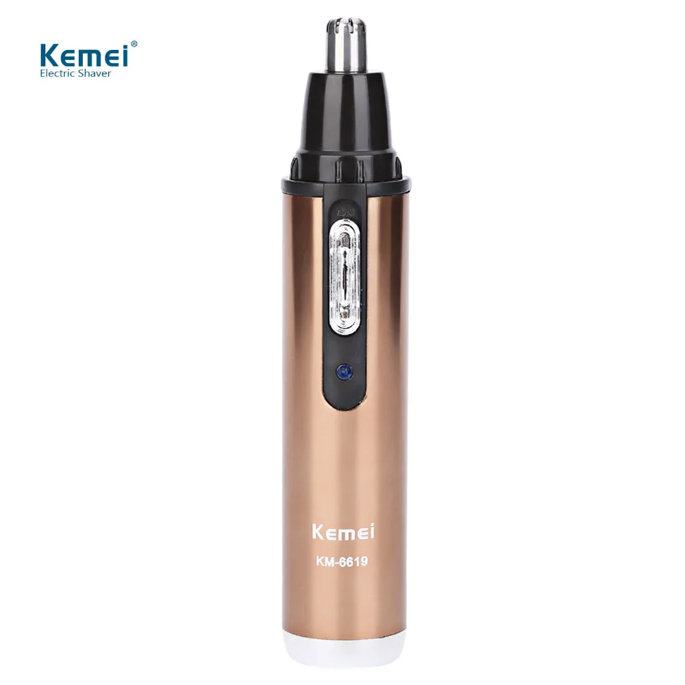 Kemei KM-6619 Электрический бритвенный Нос волос триммер моющийся перезаряжаемый безопасный уход за лицом бритва триммер для носа тример 110-240 В