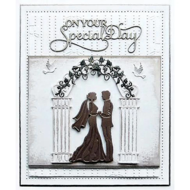 

Wedding Couples Shape Metal Cutting Dies Stencil For Scrapbooking Embossing DIY Paper Card Handcrafts Decor Templates 2019
