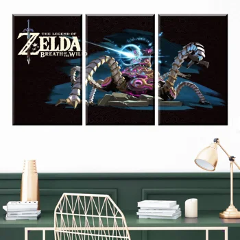 

Home Decor Prints Painting 3 Panel The Legend Of Zelda Pictures Game Wall Art Modular Canvas Poster Modern Bedside Background