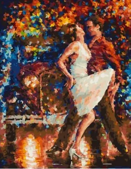 cioioil-T1188 jumping tango on the street DIY Painting By Numbers Acrylic Paint On Canvas Modern Wall Art Picture Coloring By Numbers 