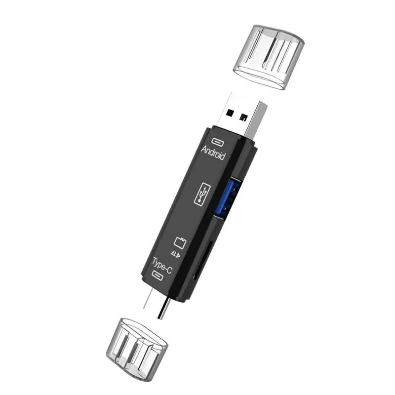 3 в 1 USB 2,0& type C& Micro USB OTG кард-ридер TF карта памяти адаптер считывателя для Macbook Pro samsung huawei Xiaomi разъем