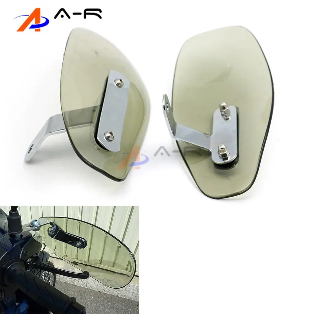 

Motorcycle Windproof Hand Guards ABS Protector Smoke Shield Mirror Mounting Kit for Harley Sportster XL 883 1200 Suzuki Kawasaki