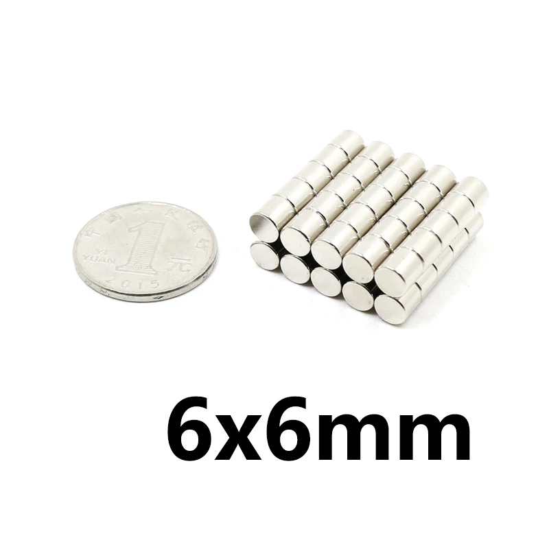 

High quality 20pcs 6 x 6 N35 Strong Neodymium Magnets 6*6mm Strong Magnetic 6x6 Permanent powerful Disc magnet