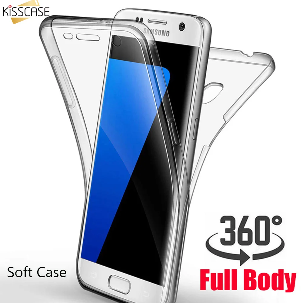 KISSCASE 360 полный охват Прозрачный чехол для samsung S10 S9 S8 Plus Note 9 8 мягкая задняя крышка A8