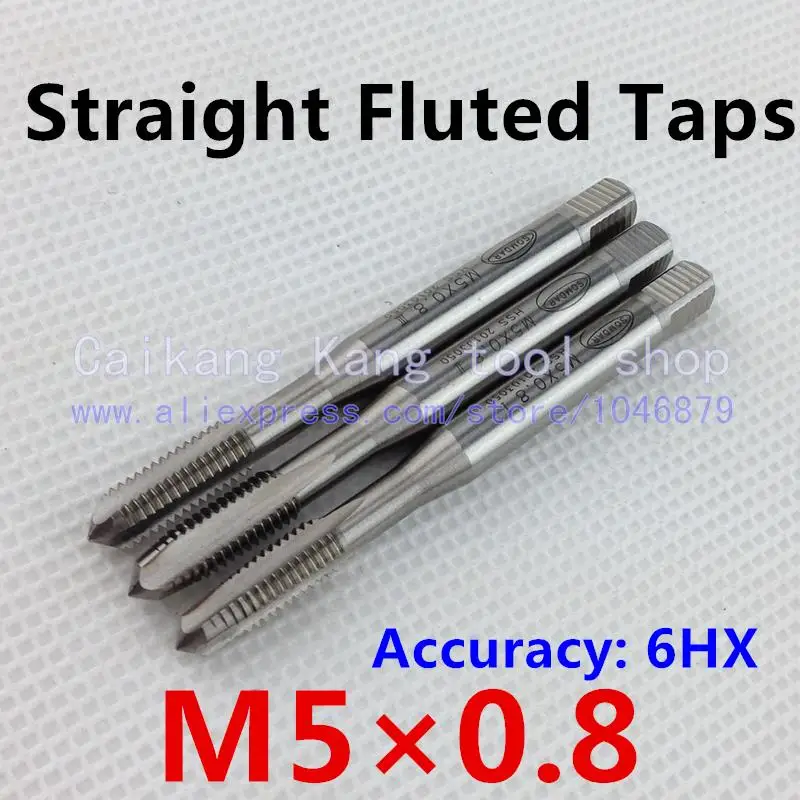 New 3/set M5*0.8 Wire tapping Tap & Die Straight Fluted Taps Accuracy