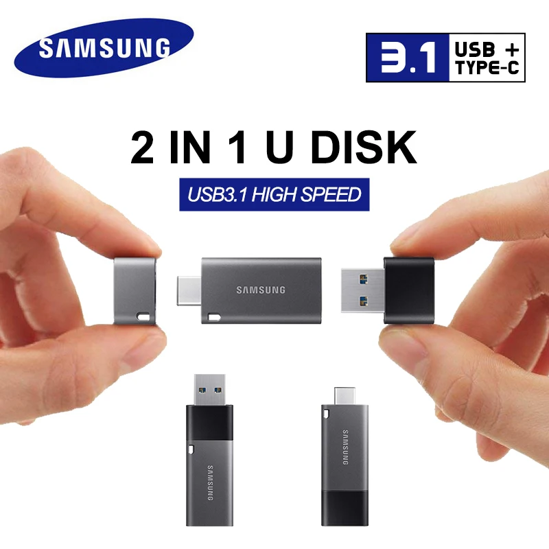 Samsung USB 3.1 Flash Drive 128GB DUO Plus Speed Up to 300MB/s OTG TypeC USB C Pen drive 128 gb for Chromebook & Macbook cle usb
