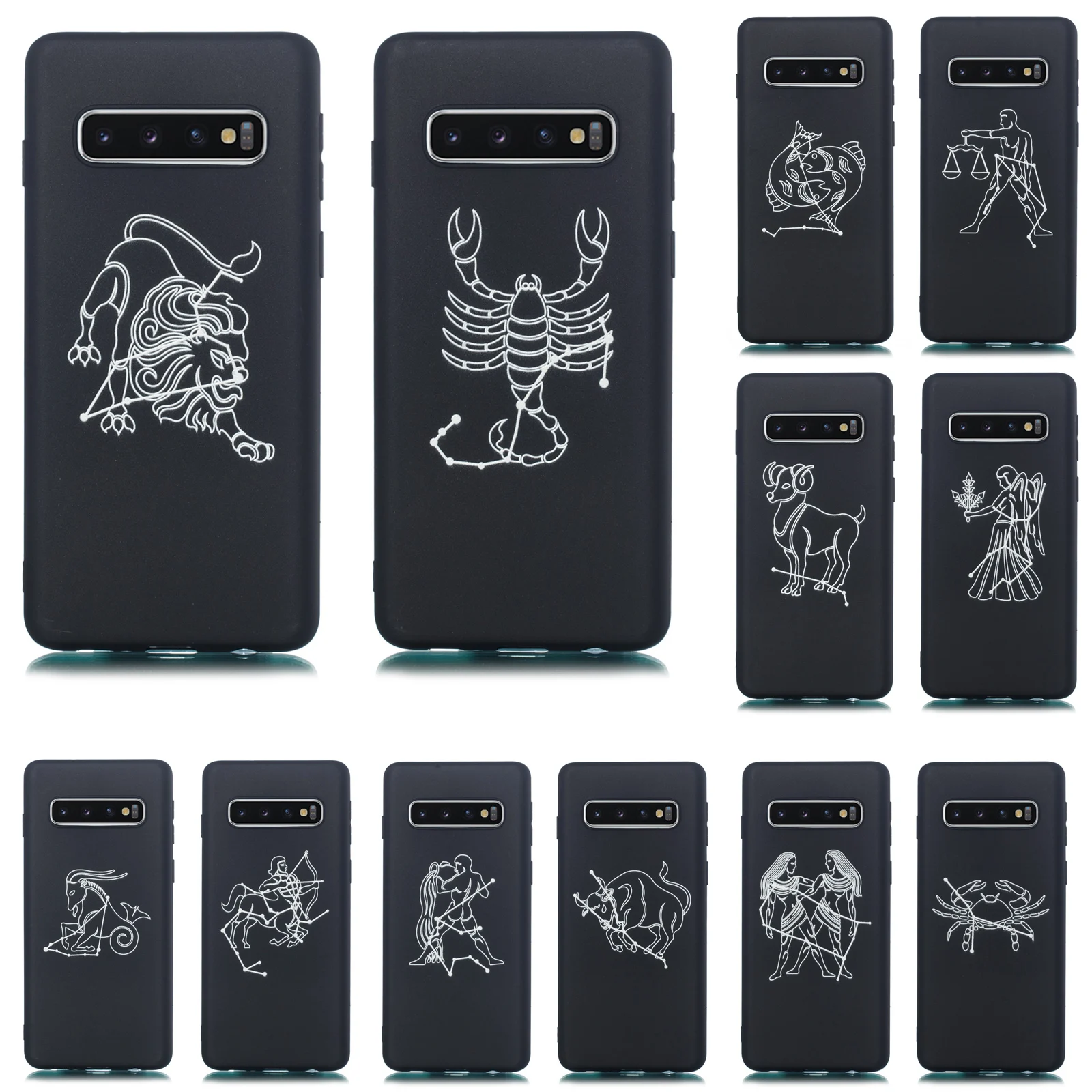 For Samsung A50 S10 Plus S9 S8 + Constellation Pattern Scorpio Slim Shockproof Soft TPU Case Phone Cover |