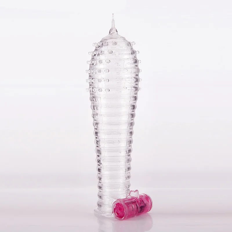 Hot Reusable Crystal Vibrating Cock Penis Sleeve Ring Delay Impotence
